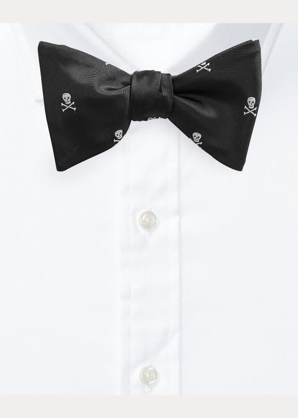 Corbatas Ralph Lauren Hombre Negros / Blancos - Skull-and-Crossbones Bow - YCVHT7240